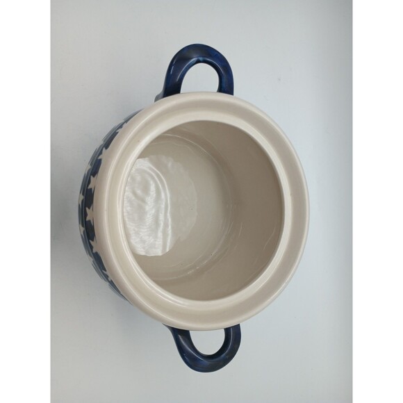 Polish Pottery Stars Pattern Lidded Casserole Crock Handles Boleslawiec - Picture 3 of 7